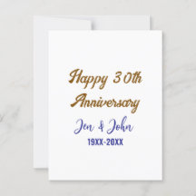 Feliz 30 aniversario de bodas azul real dorado s