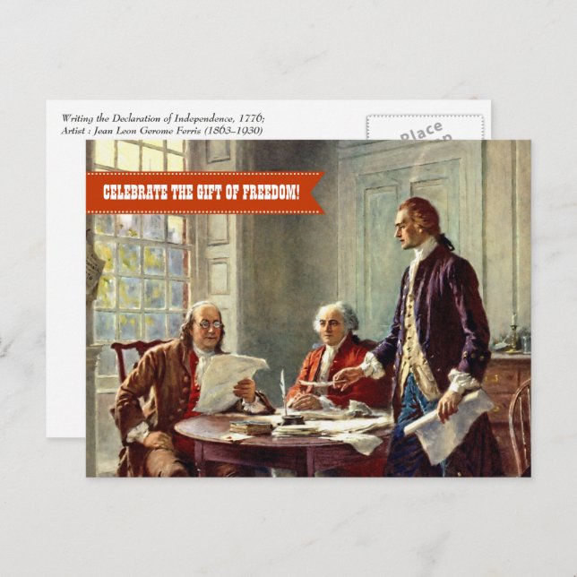 Postal Feliz 4 de julio. Bella Artes (Anverso / Reverso)