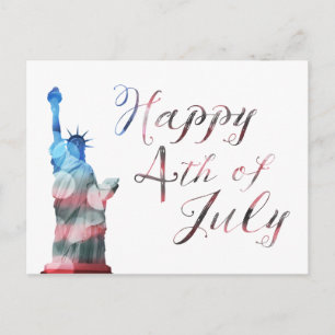 Postal Feliz 4 de julio (bokeh de la libertad)
