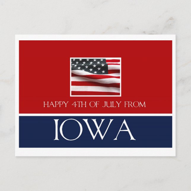 Postal feliz 4 de julio de iowa (Anverso)