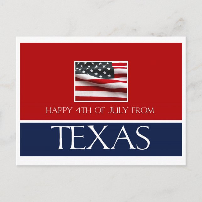 Postal feliz 4 de julio de texas (Anverso)