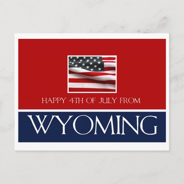 Postal feliz 4 de julio de Wyoming (Anverso)