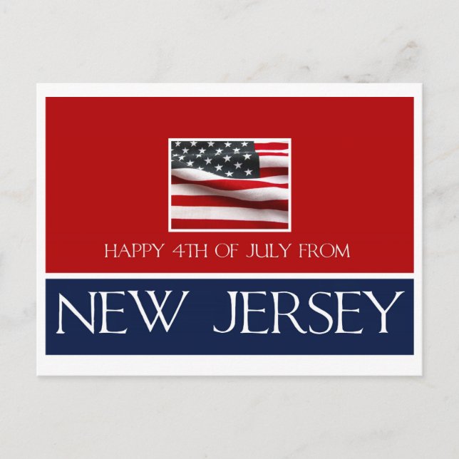 Postal feliz 4 de julio desde Nueva Jersey (Anverso)