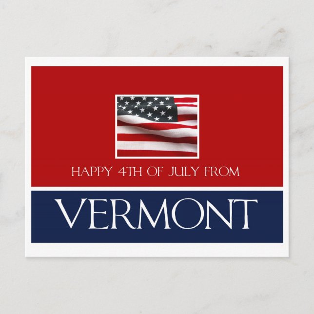 Postal feliz 4 de julio desde Vermont (Anverso)