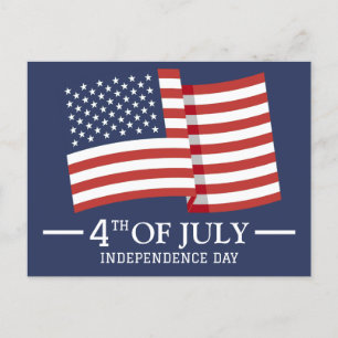 Postal Feliz 4 de julio Día de la Independencia Bandera A