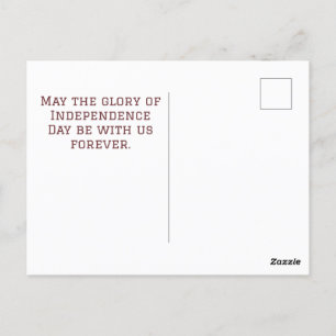 Postal Feliz 4 de julio Día de la Independencia de Estado