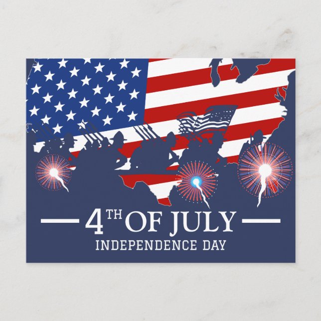 Postal Feliz 4 de julio, fiesta del Día de la Independenc (Anverso)