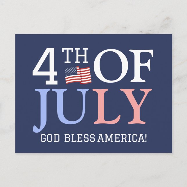Postal Feliz 4 de julio, fiesta del Día de la Independenc (Anverso)