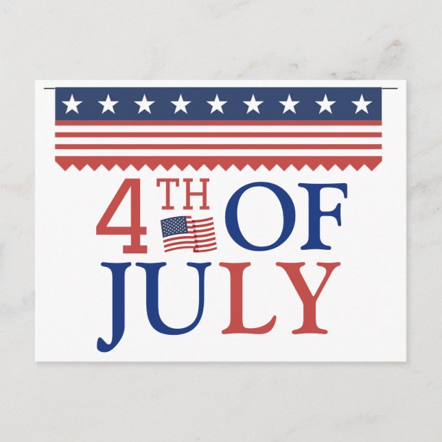 Postal Feliz 4 de julio, fiesta del Día de la Independenc (Anverso)