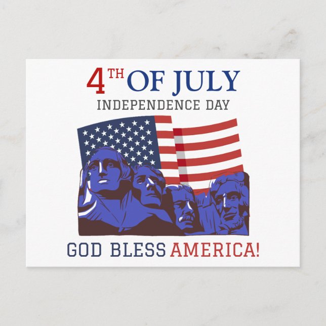 Postal Feliz 4 de julio, fiesta del Día de la Independenc (Anverso)