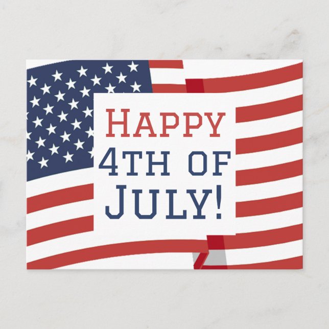 Postal Feliz 4 de julio, fiesta del Día de la Independenc (Anverso)