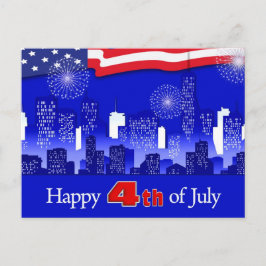 Postal Feliz 4 de julio. Patriótico
