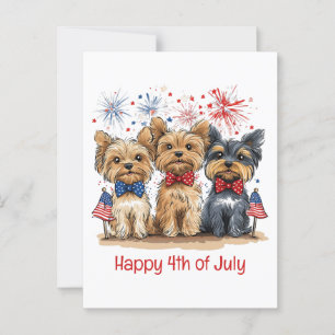 Postal Feliz 4 De Julio Perros Terribles De Yorkshire