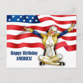 Postal Feliz 4 de julio. Pinza de época