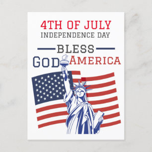 Postal Feliz 4 de julio, Poster fiesta del Día de la Inde