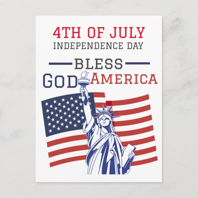 Postal Feliz 4 de julio, Poster fiesta del Día de la Inde (Anverso)