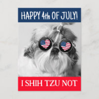 Feliz 4 de julio, shih tzu no perro bandera de EEU