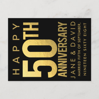 Postal Feliz 50 Aniversario de Bodas de Oro Personalizado