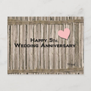 Postal Feliz 5°. Aniversario boda