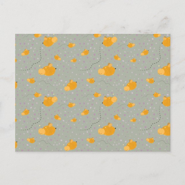 Postal Feliz Abeja - Verde (Anverso)