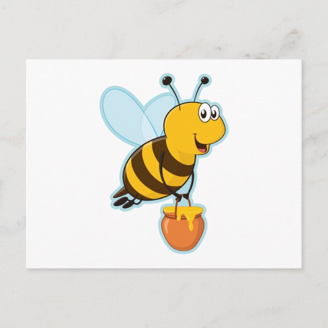 Postal Feliz Abeja y Pota de Miel (Anverso)