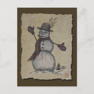 Postal Feliz amigo Snowman