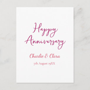 Postal Feliz aniversario agregar nombre rosa negrita nomb