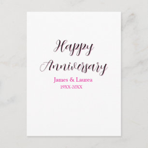 Postal Feliz aniversario boda nombre fecha año simple mi
