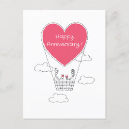 Postal Feliz aniversario de Boda: Pareja casada con el co