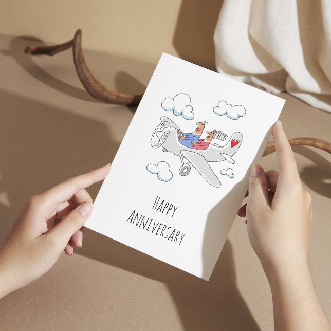 Postal Feliz aniversario de Boda: Pareja casada con el co (Subido por el creador)