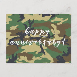 Postal Feliz aniversario estampado de camuflaje militar d