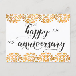 Postal Feliz Aniversario felicitaciones deseos oro amor