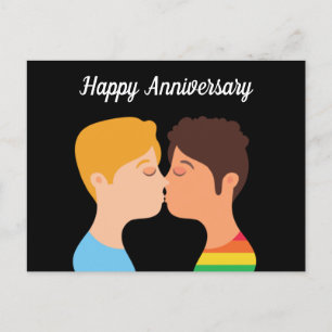Postal Feliz Aniversario Pareja Hombres Gays Romántico LG