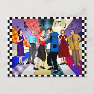 Postal Feliz Aniversario   Retro Nostálgico Años 50