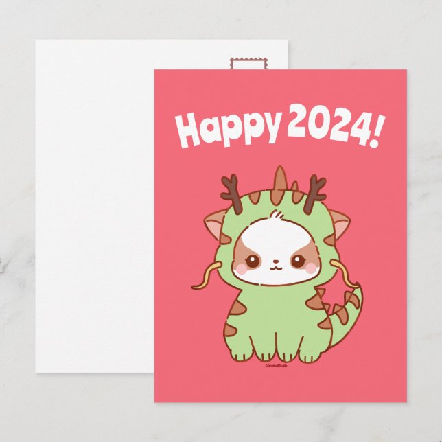 Postal Feliz año 2024, año nuevo después del año del drag (Anverso / Reverso)