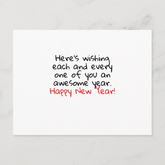 POSTAL FELIZ AÑO NUEVO (Anverso)