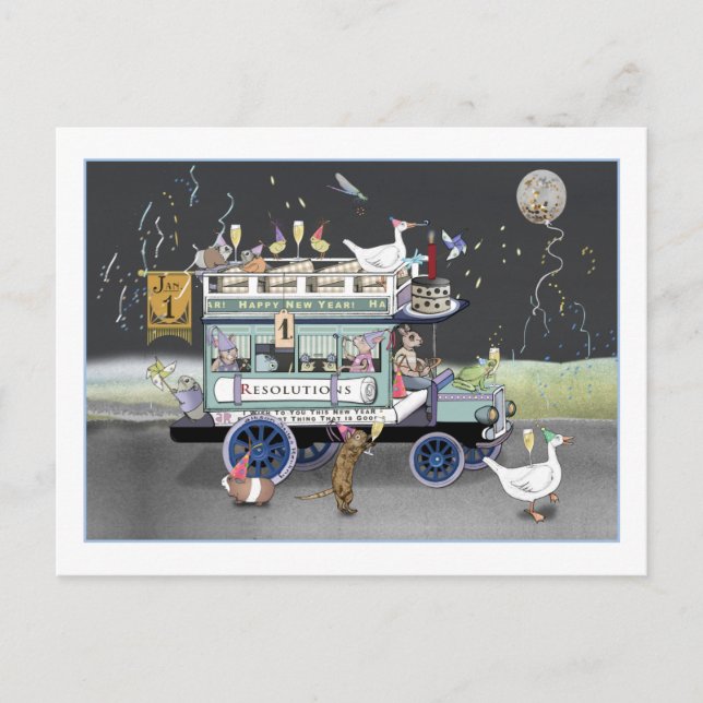 Postal feliz año nuevo (Anverso)