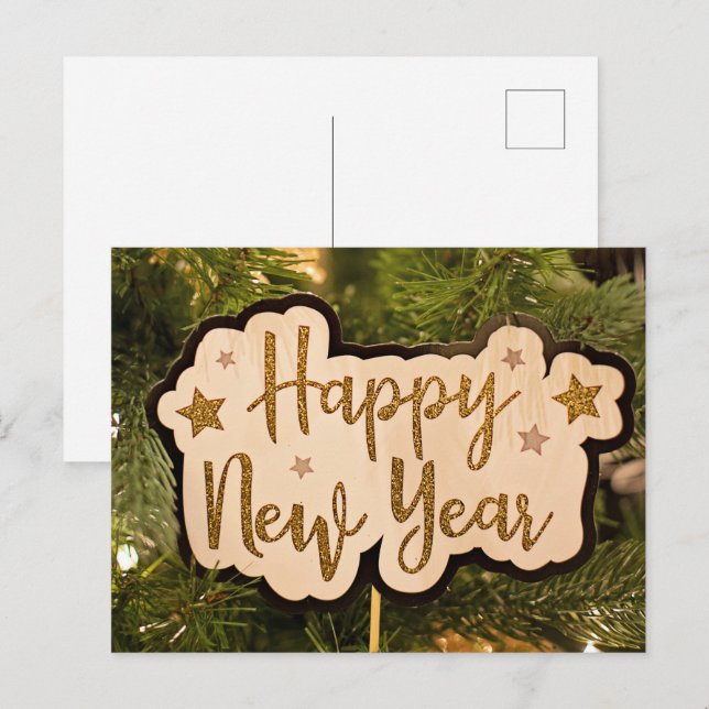 Postal feliz año nuevo (Anverso / Reverso)