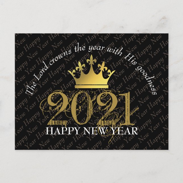 Postal FELIZ AÑO NUEVO 2021 | Año de las Crowne del Señor (Anverso)