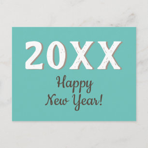 Postal Feliz Año Nuevo 2023 Tipografía Turquesa