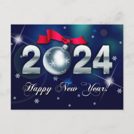 Postal Feliz Año Nuevo 2024. Navidades Bauble Holiday