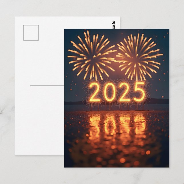 Postal Feliz Año Nuevo 2025 (Anverso / Reverso)