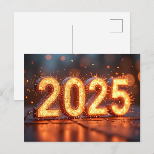 Postal Feliz Año Nuevo 2025 (Anverso / Reverso)