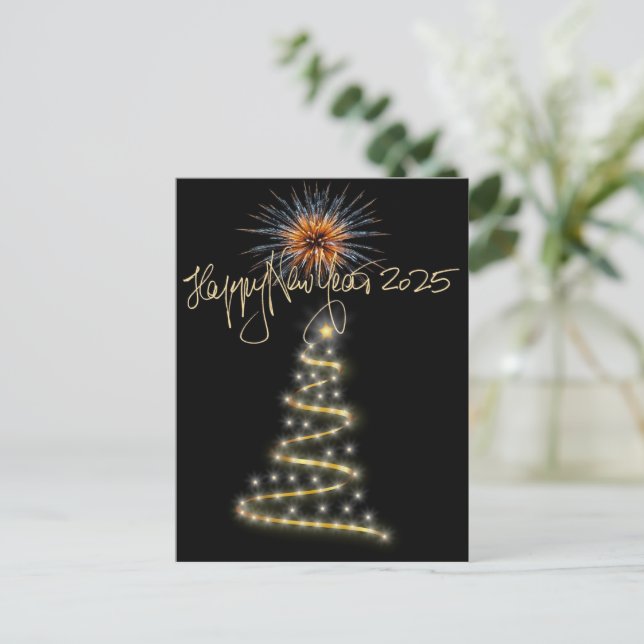 Postal Feliz Año Nuevo 2025 (Anverso de pie)