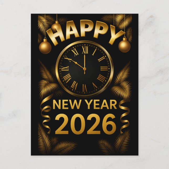 Postal "Feliz Año Nuevo 2026" (Anverso)