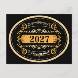Postal Feliz Año Nuevo 2027 Moderno y Elegante