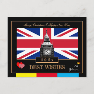 Postal Feliz Año Nuevo 202x, Bandera Británica, Big Ben R