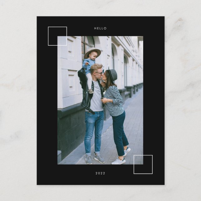 Postal FELIZ AÑO NUEVO Añadir una foto a tu familia (Anverso)