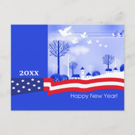 Postal Feliz Año Nuevo. Año personalizado | Patriótico