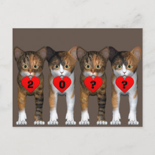 Postal Feliz Año Nuevo Calico Kitten